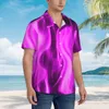 Herren-Freizeithemden, rosa Feuerhemd, abstrakter Druck, elegante Sommer-Männer, kurzärmelig, Strand, koreanische Mode, Muster, Übergröße, Blusen