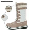 HBP Non-Marque Gros Chaud Fourrure Blanc Haute Botte Doux Imperméable Chaussures d'hiver Bottes de Neige pour Femmes