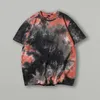 Homens camisetas roupas de algodão tops tie dye homens camisa de manga curta moda casual rua esportes fitness ropa hombre