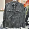 marca jeans camisa masculina xadrez preto manga longa denim camisa de grife masculina