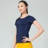 New Summer Yoga Short Sleeve Running Sports Top Clothing Leisure Quick Drying T-shirt for Women Juf0