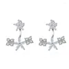 Boucles d'oreilles argent Rose or couleur cristal autrichien fleur pour femmes bijoux de mariée boucle d'oreille accessoire