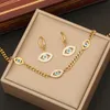 Full Diamond New Eye Jewelry Set Personlig rostfritt stålkedja Ins Collar N1213