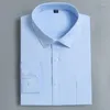 Men's Dress Shirts Cotton Men Classic Long Sleeve Shirt Regular Pocket Fit Formal Business Work Office Casual Button White S-8XL