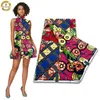 D Frual African Real Wax Print Fabric Soft 100 ٪ Cotton Ankara Wax Fabric Fashion Super Batik 6 Yards Pagne Dress 240309