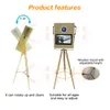 Portable Wooden Photo Booth 15.6 inch Touch Screen DSLR Photo Booth Selfie Machine for Weddings Parties Events With Flight Case