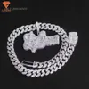 Factory Custom Fashion Jewelry Sier Round&Baguette Cut VVS Moissanite Hiphop Double-Deck 3D Letter Pendant For Necklace