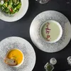 Piatti Piatto da pranzo giapponese Tè pomeridiano in ceramica Stoviglie per feste all'aperto Pasta Bistecca Forniture per ristoranti per famiglie Regalo 1 pezzo