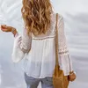 Women's Blouses Loose Vintage V-neck Tassel Boho Beach Holiday Summer Blouse Cotton Embroidery Splicing Chiffon Lace Shirts Women Tops