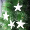 Juldekorationer 6 st/mycket dekoration vit femspetsig stjärna pendel snöstjärnor trädtillbehör