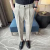 Britse stijl zakelijke casual broek voor heren mode veelzijdige kantoor sociale pakbroek kreukbestendige rechte broek 2024