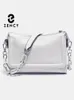 Zency 2024 Fashion Acryl Cain torebka miękka skórzana torba na najwyżej rękojeści dla kobiet luksusowy mały poduszek biały crossbody Sac 240401