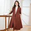 Costumes pour femmes Costume haut de gamme Trench-Coat Lady Tempérament Double boutonnage Slim Fit Long Outwear Printemps Automne Mode coréenne Blazers