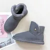 HBP Stivali da neve nuovi invernali senza marca Piede leggero Peluche ispessito caldo corto antiscivolo Fibbia in metallo Stivali moda Scarpe da donna