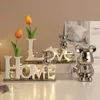 ERMAKOVA Creatieve keramische 3D-lettertypen Liefdesbeer Kerst Feestelijke bruiloftsdecoratie Ornamenten Familie Ambachtelijk Inrichting Decor Cadeau 240307