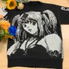 Свитера аниме Death Notes Misa Amane свитер вязаная футболка костюмы для косплея Harajuku топы наряд с длинным рукавом свободный мужской женский свитер