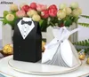 100 PCSlot Bride and Groom Wedding Favor Holders Gifts Bag Candy Box Diy With Ribbon Wedding Decoration Souvenirs Party Supplies 5396572