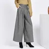 Pantaloni da donna M-4XL 3 colori inverno donna calore lana vita alta pieghe pantaloni larghi larghi moda donna casual solidi