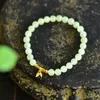 Strand HETIAN JADE QINGHAI MATERICAUX BIJOURS Festival High Bracelet 1478 #