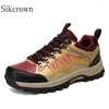 Scarpe da fitness da uomo originale escursionismo rosso giallo in cross-country arrampicata casual impermeabile da esterno da esterno da uomo sport