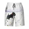 Shorts masculinos personalizados board homens secagem rápida praia boardshorts Scottish Terrier calções de banho fatos de banho