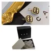 18K Gold Plated Luxury Designer Earrings Studs Women Fashion Simple Rhinestone Pendant Ear Charm Jewelry Lucky Gold Color Silver Needle Earring