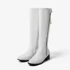 Bottes Botas De Mujer 2024 grande taille 32-54 femmes mode fermeture éclair automne hiver peluche chaud noir blanc longue plate-forme 20-75