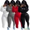 Women's Pants Lucky Label 2 Piece Set Women Crop Top Leggings Casual Sweet Knitted High Stretch Bodycon Jogger Outfit Wholesale Drop