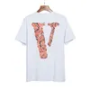 Vlone T-shirt Big "V" Tshirt Men's / Women's Couples Casual Fashion Trend High Street Loose Hip-Hop100% Cotton Printed Round Neck Shirt US Size S-XL 1573