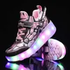 HBP merkloze wielschoenen kinderen LED-licht USB-oplaadrolschaats knipperende sneakers voor meisjes jongens geschenken schoenen op wielen