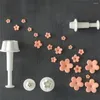 Bakning mögel blommor form cookie cutters 3d plast kex mög stämpel fondant kaka mögel kök bakverk baksida set mini