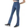 Lu Pant Align Align Lu Lemon Leggings évasés pour femmes avec fermeture éclair contrôle du ventre et des fesses Yoga course à pied entraînement Gym 2024 Gym Jogger Sp