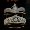 Takı Torbaları Altın Metal Prenses Stand Tutucu Kristal Kafa Bantları H9ED
