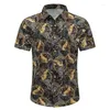 Chemises décontractées pour hommes Hawaïen pour hommes 3D Grass Print Street Designer Chemise surdimensionnée à manches courtes Vêtements de haute qualité Beach Party Top