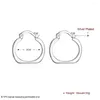 Backs Earrings 925 Sterling Silver Flat Square Round 20mm Hoop For Woman Wedding Engagement Fashion Party Charm Jewelry