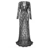 Robe de grossesse pour Po Shoot maternité pographie accessoires Sexy col en V dentelle Maxi robe grande taille femmes enceintes vêtements 240309