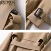 Trench Coat coreano Plus Large Size Capispalla casual Ispessimento Moda 4XL Abito camicia lunga invernale Donna Frangivento marrone 240309