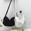 Bag Black And White Handbag Fashion Nylon Shoulder For Men Women Lightweight Solid Color Backpack Japanese Diagonal