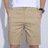 Shorts masculinos cores 5 estilo clássico magro 2024 verão negócios moda fina estiramento curto calças casuais masculino bege cáqui cinza