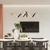 Lustres modernos de alumínio em forma de gravata LED teto para mesa de jantar ilha de cozinha sala de estar decoração de iluminação interior lâmpada pendurada