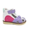 Été bébé princesse enfants sandales filles chaussures orthopédiques pour enfant en cuir pointe des pieds plats chaussures taille 21 à 31 240313