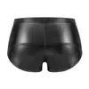 Shorts pour hommes Hommes Slips Double Zipper Sous-vêtements Sexy Mi-hauteur avec poche bombée Lisse Matte Slim Fit Clubwear pour
