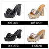 Slippers 2024Summer Peep Toe Platform High Heels 10cm 13cm Black Gold Non-slip Women Wedding Shoes Designer Sandals Comfortable