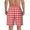 Pantaloncini da uomo Pantaloncini da bagno con stampa scozzese stile quadretti rossi Costumi da bagno ad asciugatura rapida Pantaloncini da bagno da spiaggia