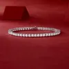 Buzlu Çıkış Pulsera Moissanite Küba Bilezik 925 Silver Joyeria Plata 925 Özel İnce Mücevher Moissanite Tenis Bilezik