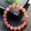 Strand Natural Madagascar Cherry Agate Crystal Round Beads Bracelet 11.2mm