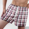 Cuecas Mens Underwear Boxers Shorts Casual Algodão Sono Manta Confortável Homewear Listrado Calcinha de Praia