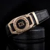 Nieuwe originele lederen ontwerper Grote gesp herenriem luxe Automatische Gesp riem top mode heren Echt leer luxe belt2474