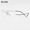 BCLEAR Rimless Fashion Designer Eyeglasses Optical Glasses Frame Men and Women Eyewear Lightweight Flexible Spectacle 240313