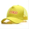 Ball Caps Print Logo Adjustable Mesh Summer Shading Trucker Cap Men Embroidered Letters Outdoor Sun Protection Baseball Dad Hat